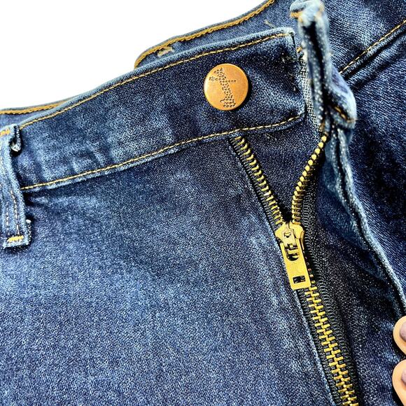 Vintage 90s Wrangler Jeans Mens 38x32 Dark Blue Wash Western Straight Leg - Picture 7 of 10